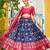 Blue Jacquard Silk Zari Work With Printed Lehenga Festive Wear