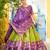 Mehendi Jacquard Silk Zari Work With Printed Lehenga Festive Wear