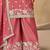 Pink embroidered chinon palazzo suit