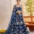 Morpeachblue Net With embroidered party wear lehenga choli