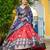 Red Jacquard Silk Zari Work With Printed Lehenga Festive Wear