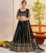 Black Net With embroidered party wear lehenga choli