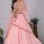 Embroidered Georgette Tiered Lehenga in Pink