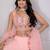 Embroidered Georgette Tiered Lehenga in Pink