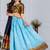 Blue Sequence Embroidery Silk Lehenga Set With Dupatta