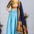 Blue Sequence Embroidery Silk Lehenga Set With Dupatta