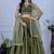 Mehendi Green Organza Zari Embroidered Sequins Lehenga Festive Wear