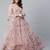 Enchanting light pink embroidered net wedding lehenga choli with dupatta