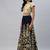 Navy blue zari sequins embroidered velvet lehenga choli