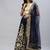 Navy blue zari sequins embroidered velvet lehenga choli