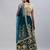 Turquoise zari sequins embroidered velvet lehenga choli