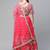 Women's Pink sequins and dori embroidered soft net festive & party wear semi stitched lehenga