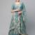 Women's Turquoise sequins and dori embroidered soft net festive & party wear semi stitched lehenga