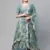 Women's Turquoise sequins and dori embroidered soft net festive & party wear semi stitched lehenga