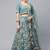 Women's Turquoise sequins and dori embroidered soft net festive & party wear semi stitched lehenga