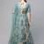 Women's Turquoise sequins and dori embroidered soft net festive & party wear semi stitched lehenga