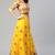 Women's yellow embroidered sequinned semi stitched lehenga & unstitched blouse with dupatta