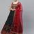 Womne's green & deep pink gotta patti with thread and sequins embroidered georgette semi stitched lehenga