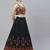 Womne's green & deep pink gotta patti with thread and sequins embroidered georgette semi stitched lehenga