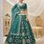 Women's green art silk embroidered lehenga choli with net dupatta