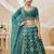 Women's green art silk embroidered lehenga choli with net dupatta