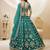 Women's green art silk embroidered lehenga choli with net dupatta