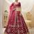 Women's Maroon art silk embroidered lehenga choli with net dupatta