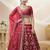 Women's Maroon art silk embroidered lehenga choli with net dupatta