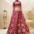 Women's Maroon art silk embroidered lehenga choli with net dupatta