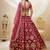 Women's Maroon art silk embroidered lehenga choli with net dupatta