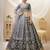 Dazzling grey embroidered work art silk bridesmaid lehenga choli