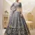 Dazzling grey embroidered work art silk bridesmaid lehenga choli