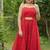 Red leheriya bandhani embroidered  kurta with pant