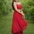 Red leheriya bandhani embroidered  kurta with pant