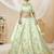 Women's Dazzling pista embroidered work art silk bridesmaid lehenga choli