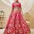 Women's pink embroidered work art silk bridesmaid lehenga choli