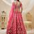 Women's pink embroidered work art silk bridesmaid lehenga choli