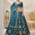 Women's Blue embroidered work art silk bridesmaid lehenga choli