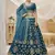 Women's Blue embroidered work art silk bridesmaid lehenga choli