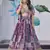 Purple Chinon Silk Digital Print Zari Embroidered Lehenga Wedding Wear
