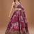Purple Organza Floral Digital Print Gota Work Glamorous Lehenga Wedding Wear