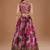 Purple Organza Floral Digital Print Gota Work Glamorous Lehenga Wedding Wear