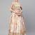 Off White & Peach-Coloured Embellished Sequinned Semi-Stitched Lehenga