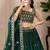 Green Shimmer Silk Zari Embroidered Sequins Lehenga Festive Wear