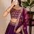 Eilara Women's Wine Shimmer Silk Zari Embroidered Sequins Lehenga Festive Wear