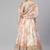 Off White & Peach-Coloured Embellished Sequinned Semi-Stitched Lehenga