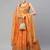 Orange & Gold-Toned Embellished Sequinned Semi-Stitched Lehenga & Unstitched Blouse