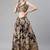 Black & Beige Embellished Sequinned Semi-Stitched Lehenga & Unstitched Blouse