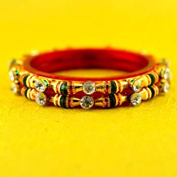 rajasthani stone meenakari gokharoo bangles size-2.4,2.6 2