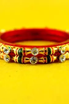 rajasthani stone meenakari gokharoo bangles size-2.4,2.6